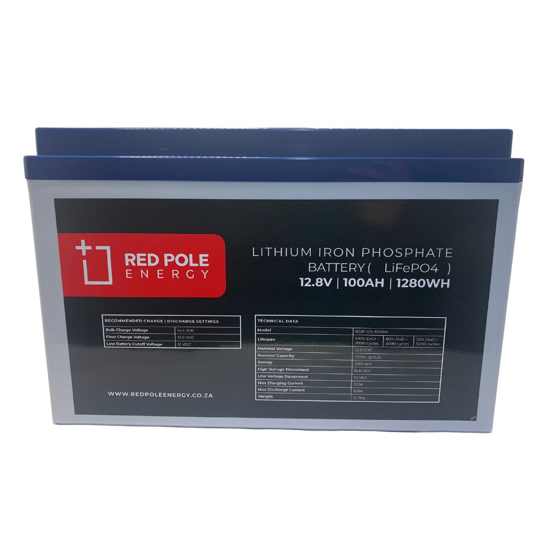 12V 100Ah 1280Wh Lithium Battery – Small Inverters & Backup - Red Pole  Energy