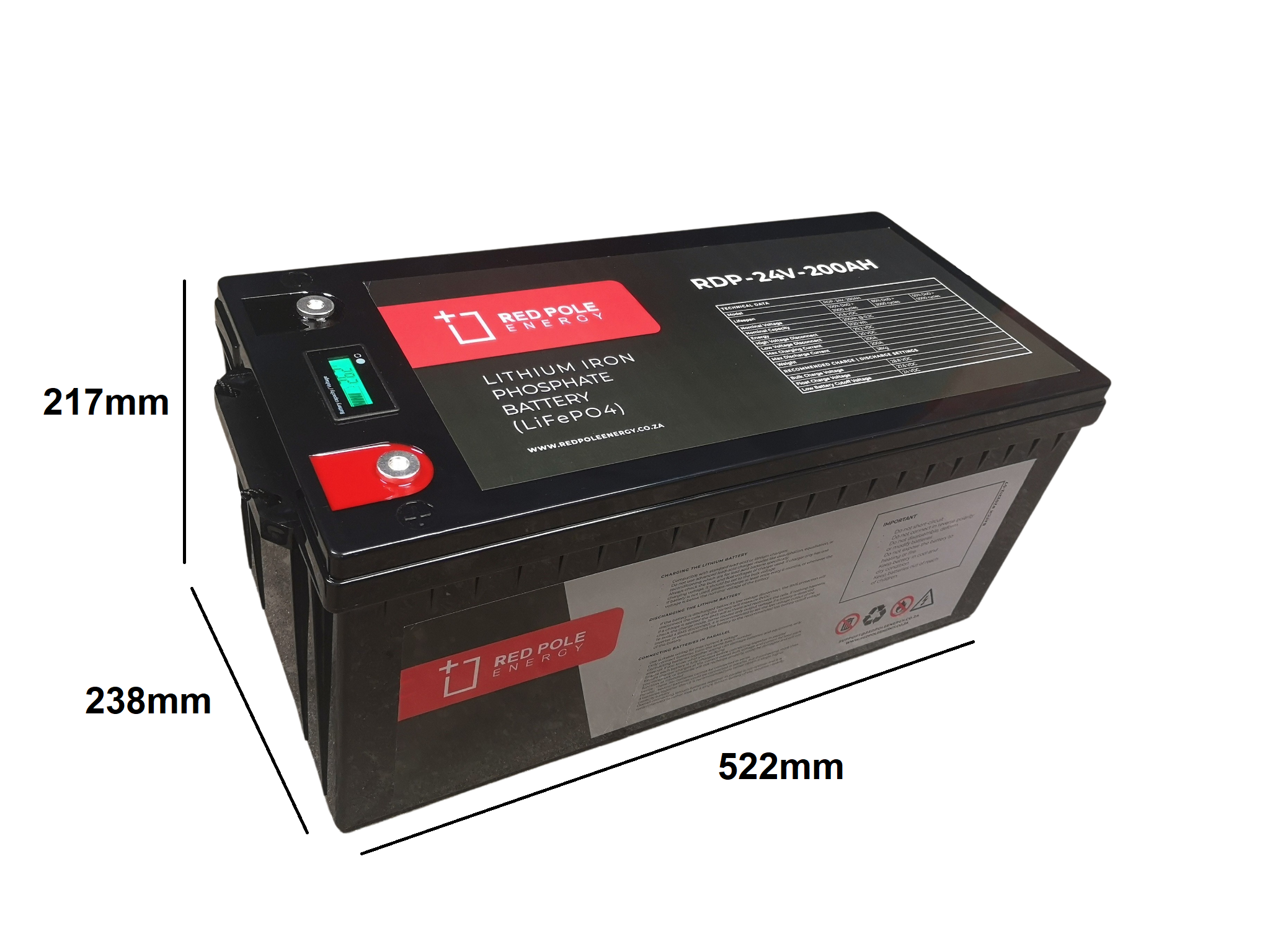 24V 200Ah 5.12kWh Lithium Battery – Medium Inverters - Red Pole Energy